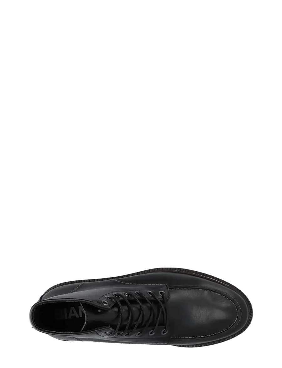 Bianco - BIAJESPER Moc Toe Boot Waxed Leather - schnürstiefel - black - 4