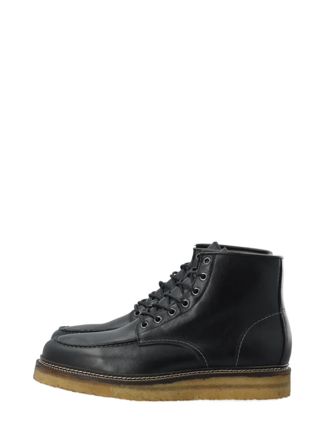 Bianco - BIAJESPER Moc Toe Boot Waxed Leather - schnürboots - black - 5