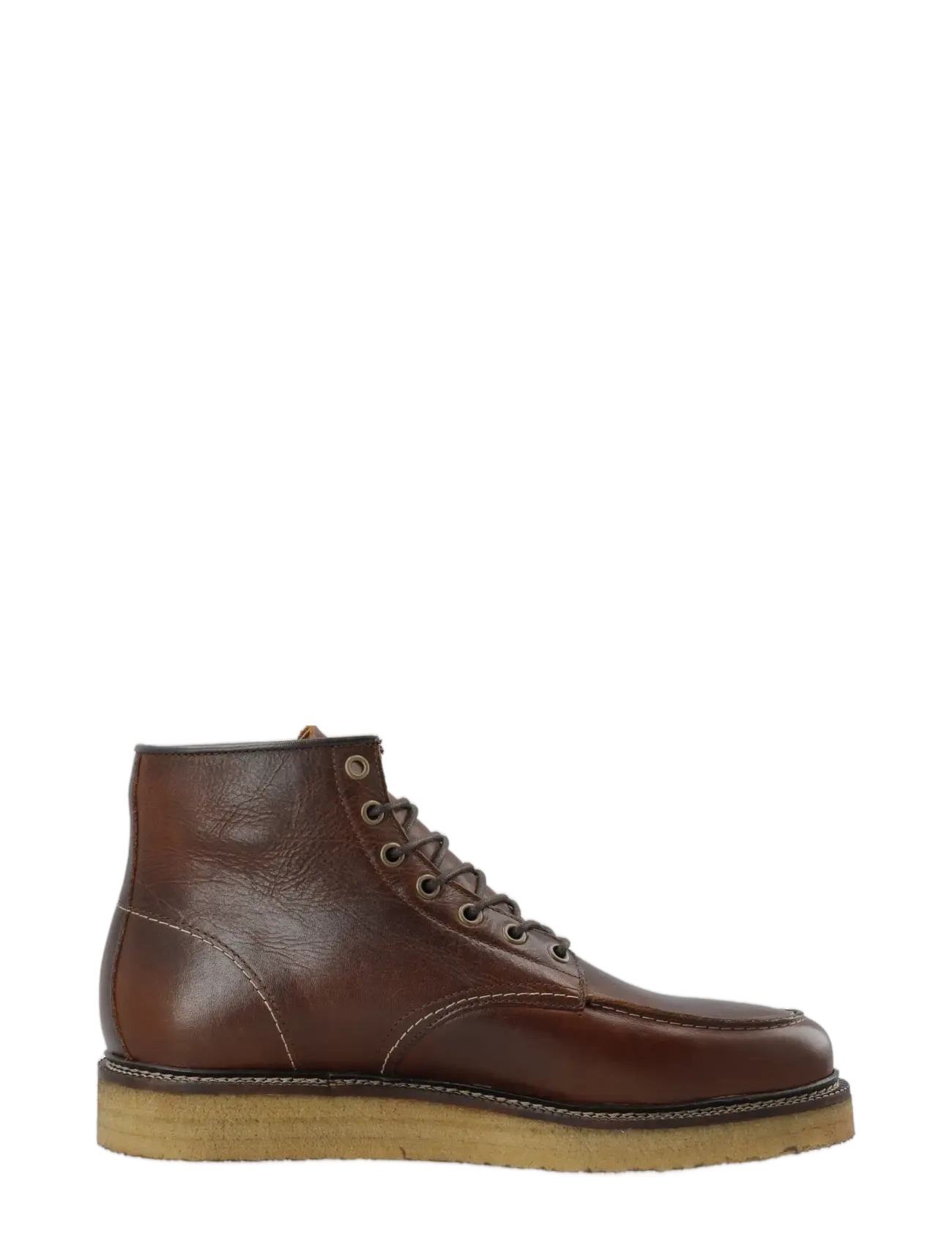 Bianco BIAJESPER Moc Toe Boot Waxed Leather - Deals - DARK BROWN / brown