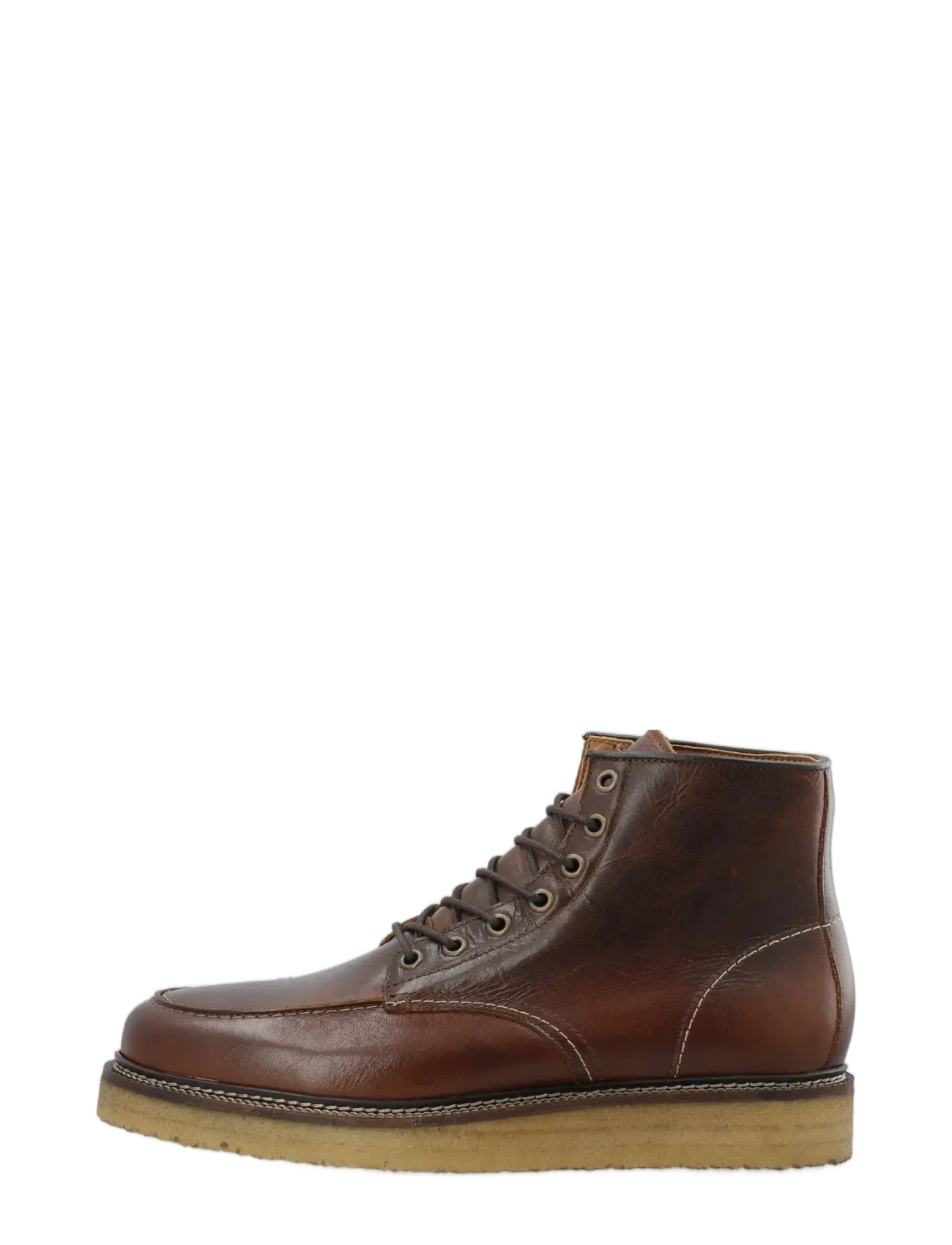 Bianco - BIAJESPER Moc Toe Boot Waxed Leather - støvler med snøre - dark brown - 1