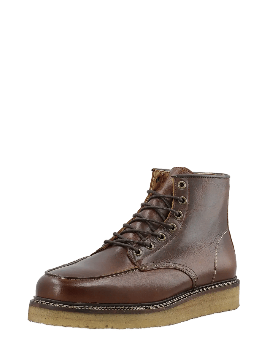 Bianco - BIAJESPER Moc Toe Boot Waxed Leather - schnürstiefel - dark brown - 3