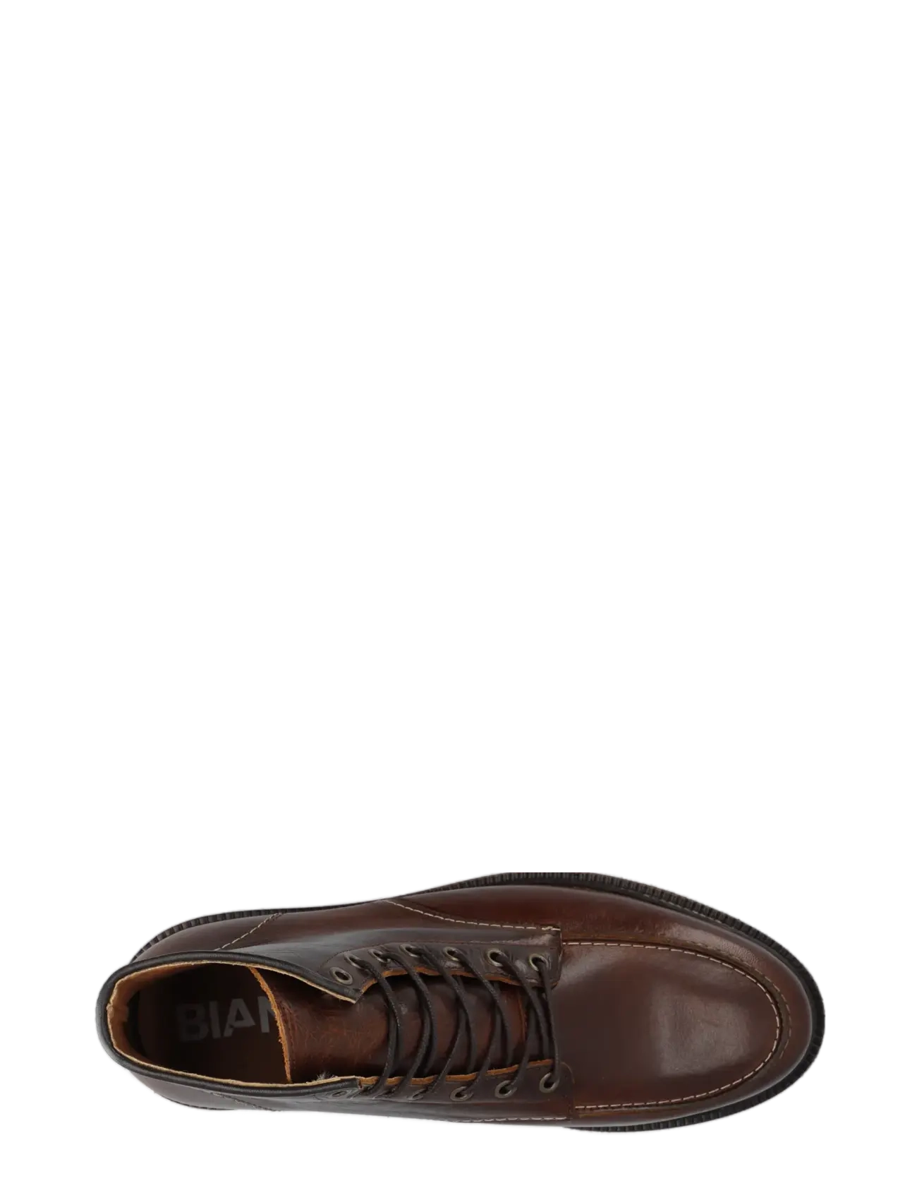 Bianco - BIAJESPER Moc Toe Boot Waxed Leather - støvler med snøre - dark brown - 4
