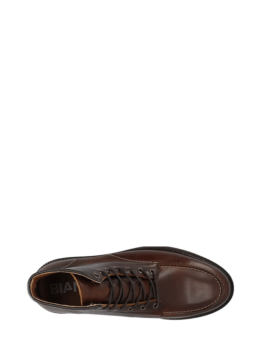 Bianco - BIAJESPER Moc Toe Boot Waxed Leather - schnürstiefel - dark brown - 4