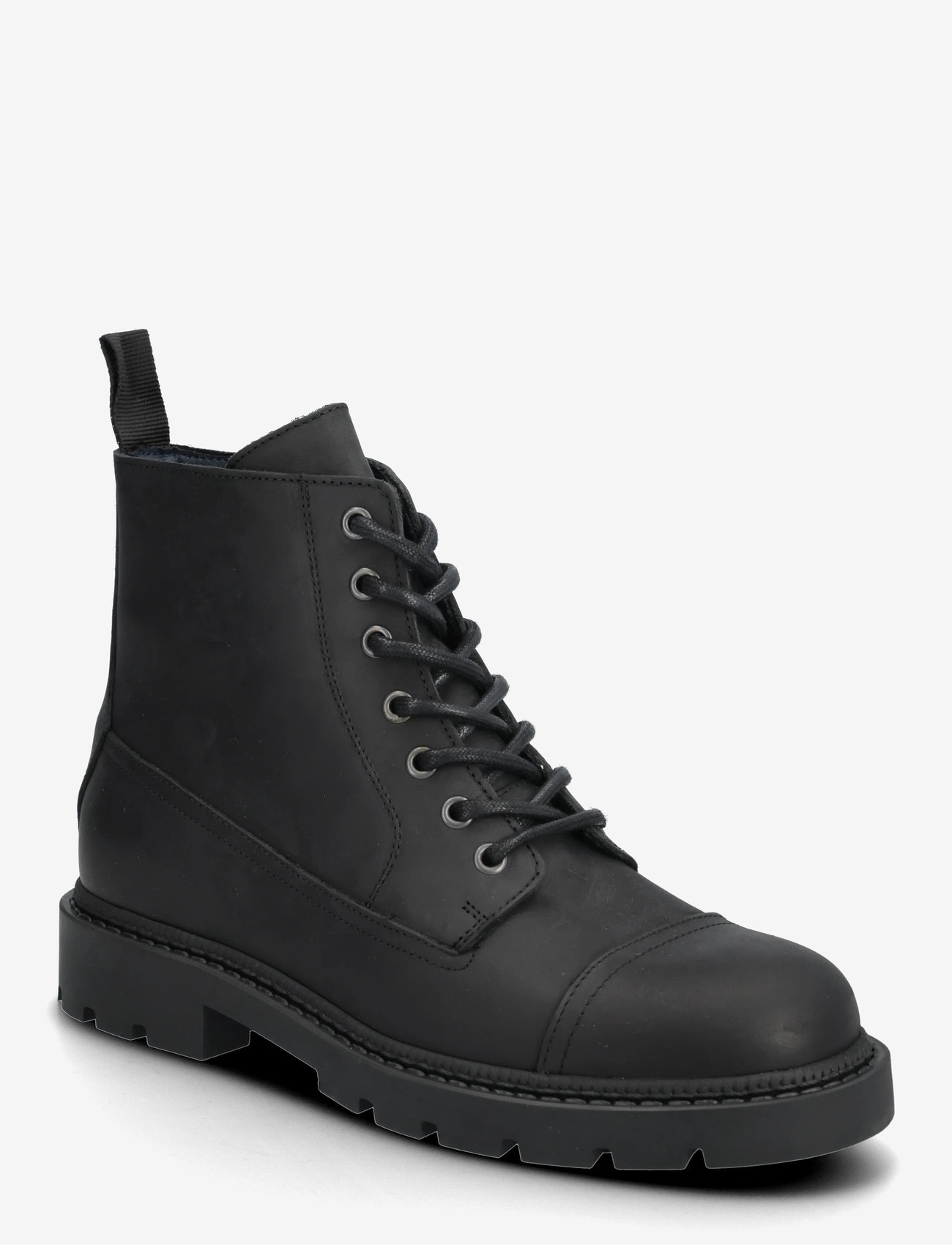 Bianco - BIAJEFF Lace Up Crazy Horse - støvler med snøre - black - 0