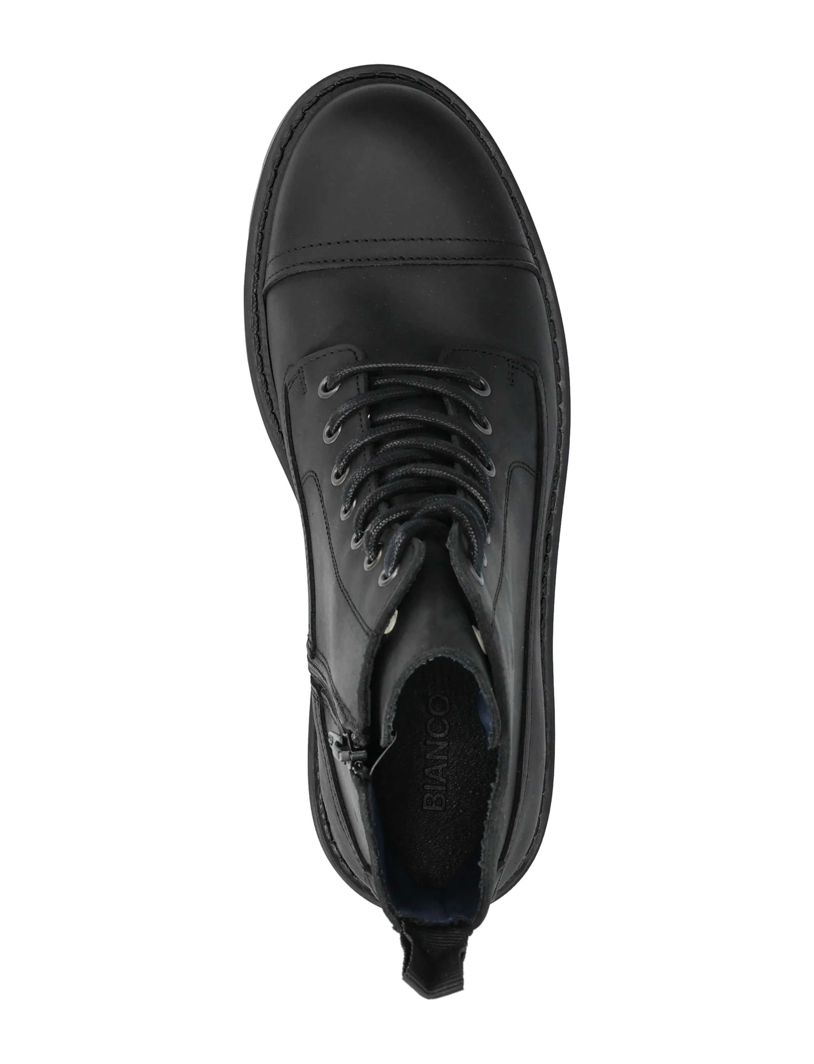 Bianco - BIAJEFF Lace Up Crazy Horse - kängor med snörning - black - 3