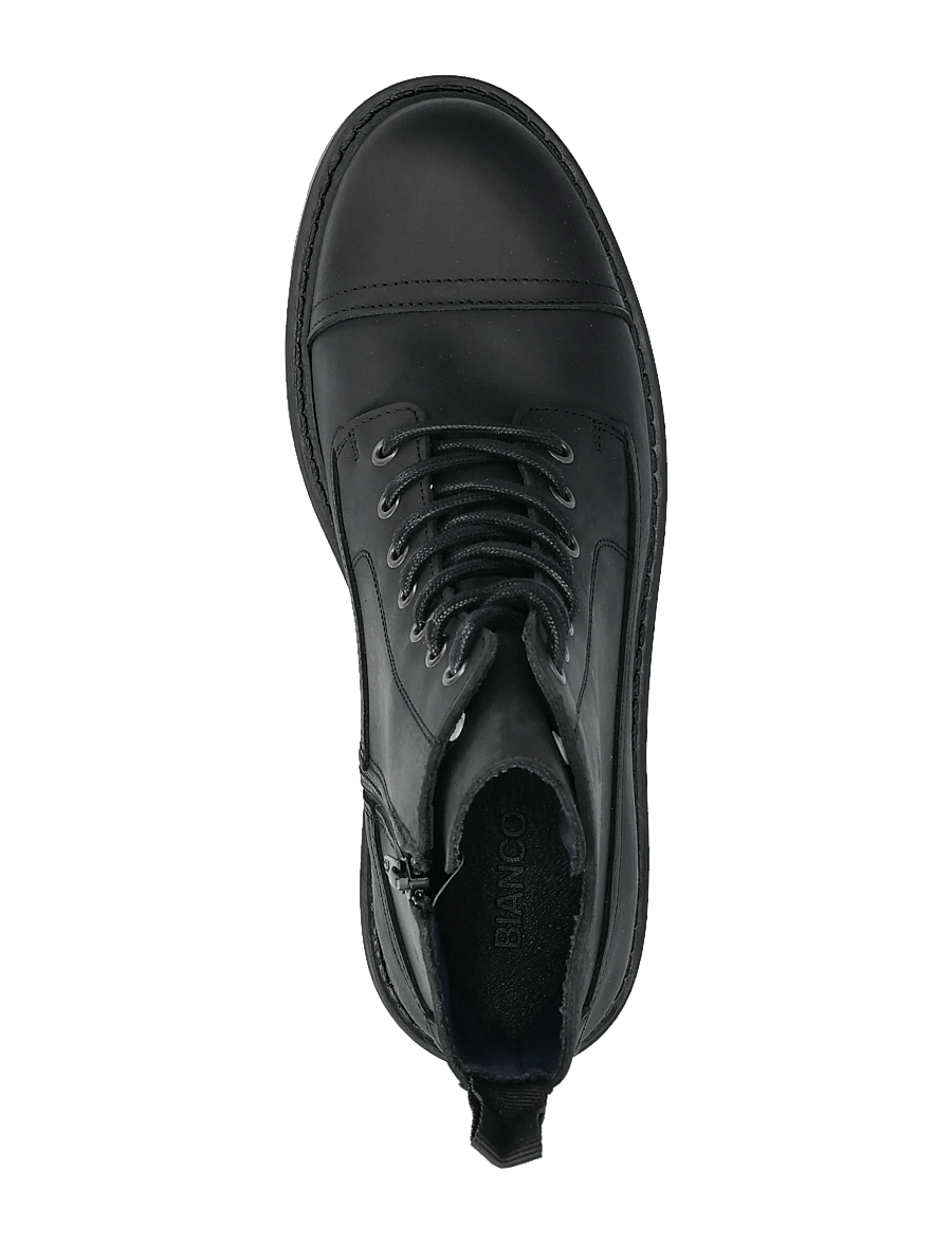 Bianco - BIAJEFF Lace Up Crazy Horse - schnürstiefel - black - 3