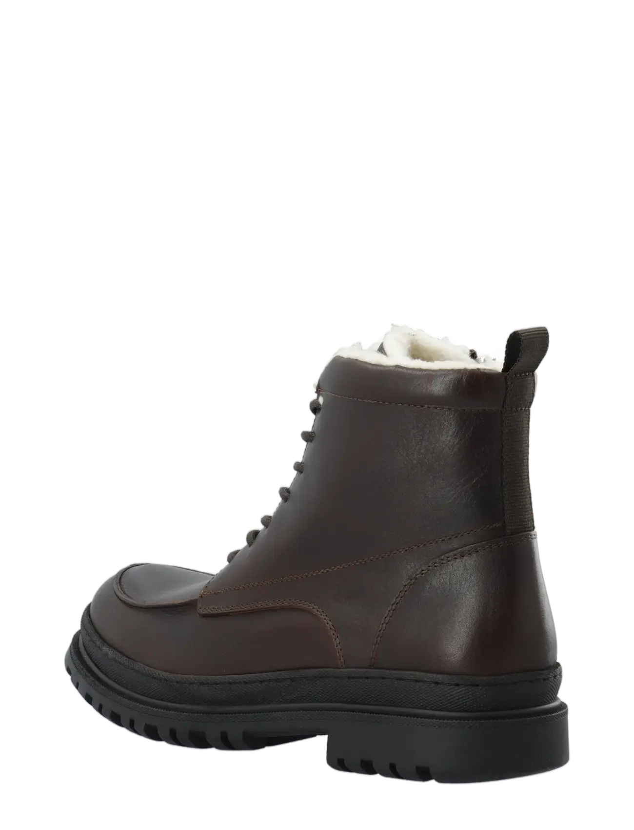 Bianco - BIAGRANT Warmlined Moc Toe Lace Up Boot Tumbled Leather - winter boots - dark brown - 2