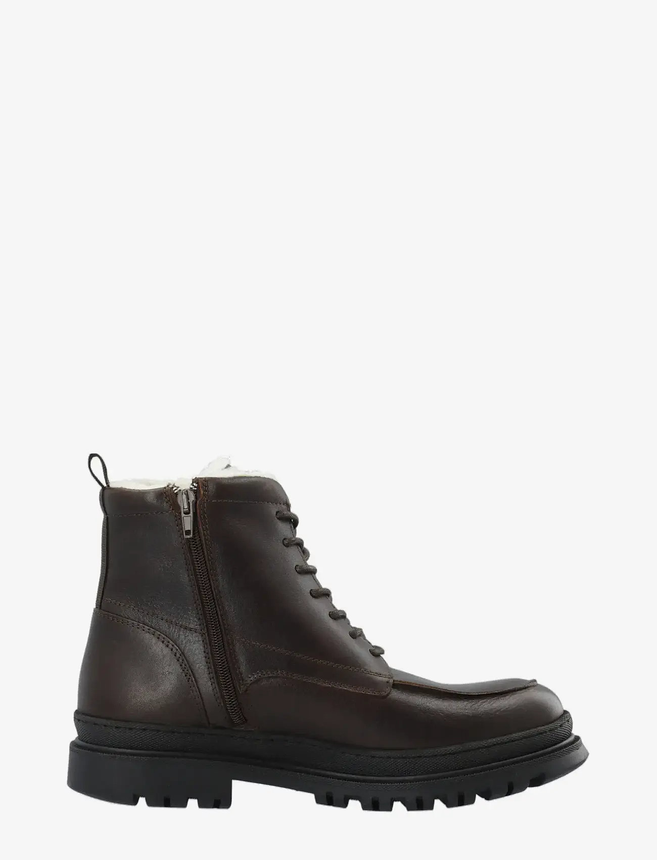 Bianco - BIAGRANT Warmlined Moc Toe Lace Up Boot Tumbled Leather - bottes d'hiver - dark brown - 3
