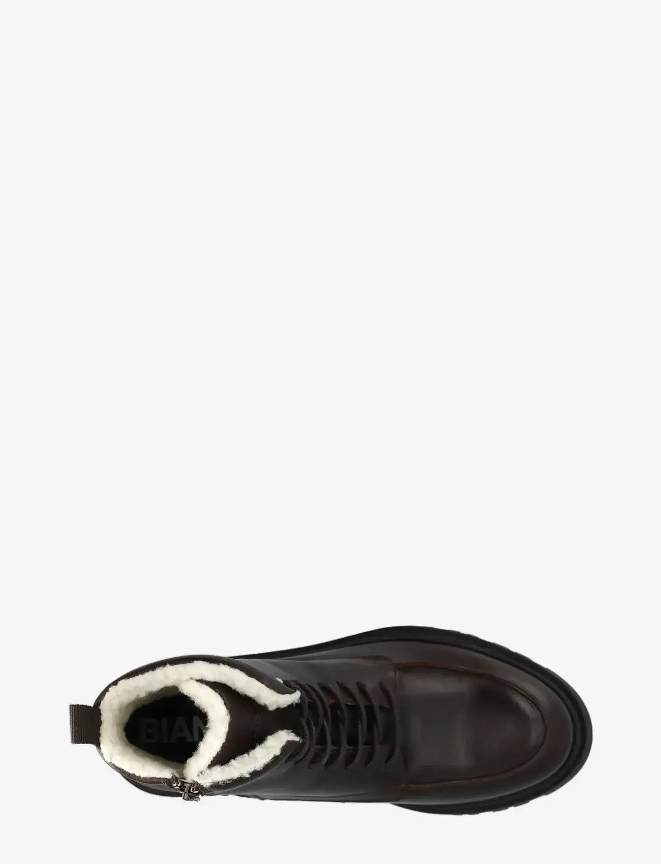 Bianco - BIAGRANT Warmlined Moc Toe Lace Up Boot Tumbled Leather - bottes d'hiver - dark brown - 4