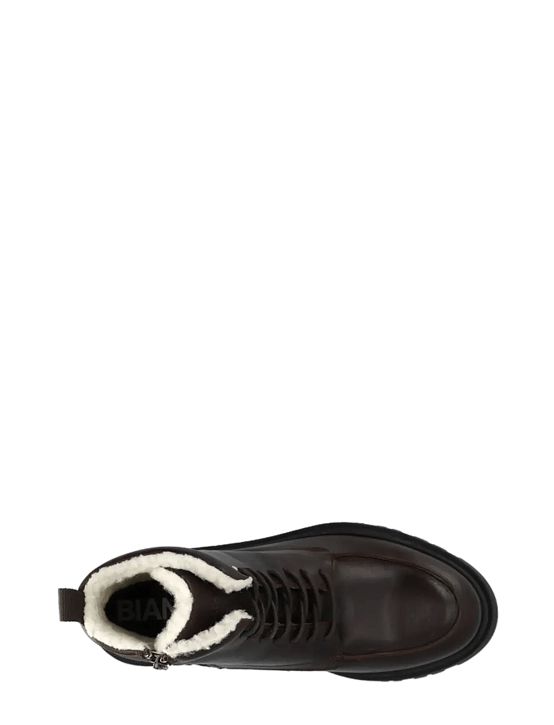 Bianco - BIAGRANT Warmlined Moc Toe Lace Up Boot Tumbled Leather - bottes d'hiver - dark brown - 4