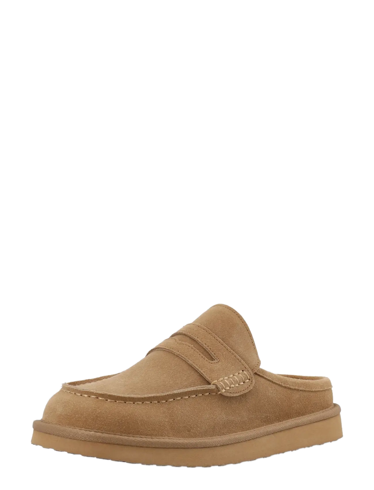 Bianco BIAOSCAR Moc Toe Slipper Suede - Schuhe - COGNAC / brown