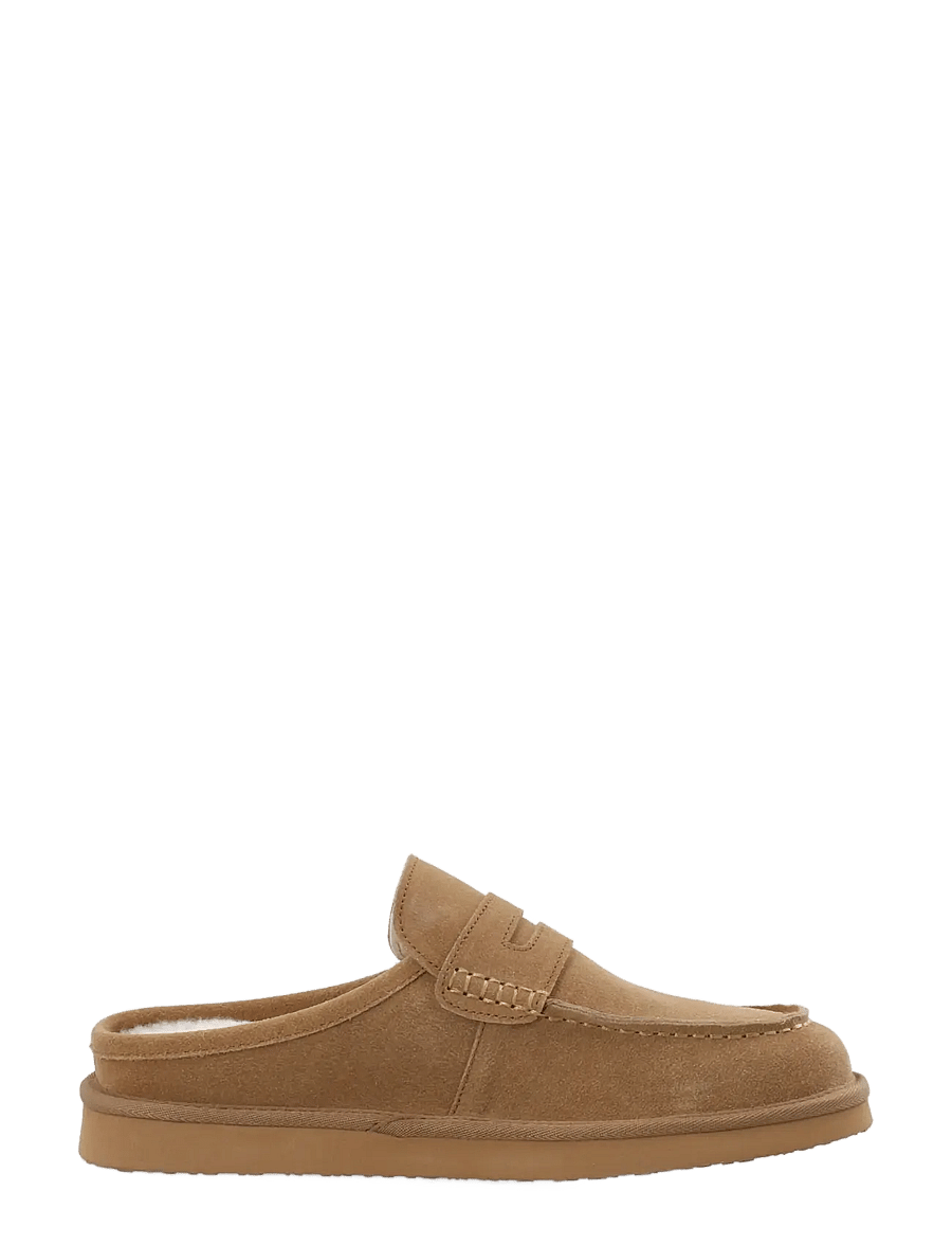 Bianco - BIAOSCAR Moc Toe Slipper Suede - kollektionen - cognac - 3