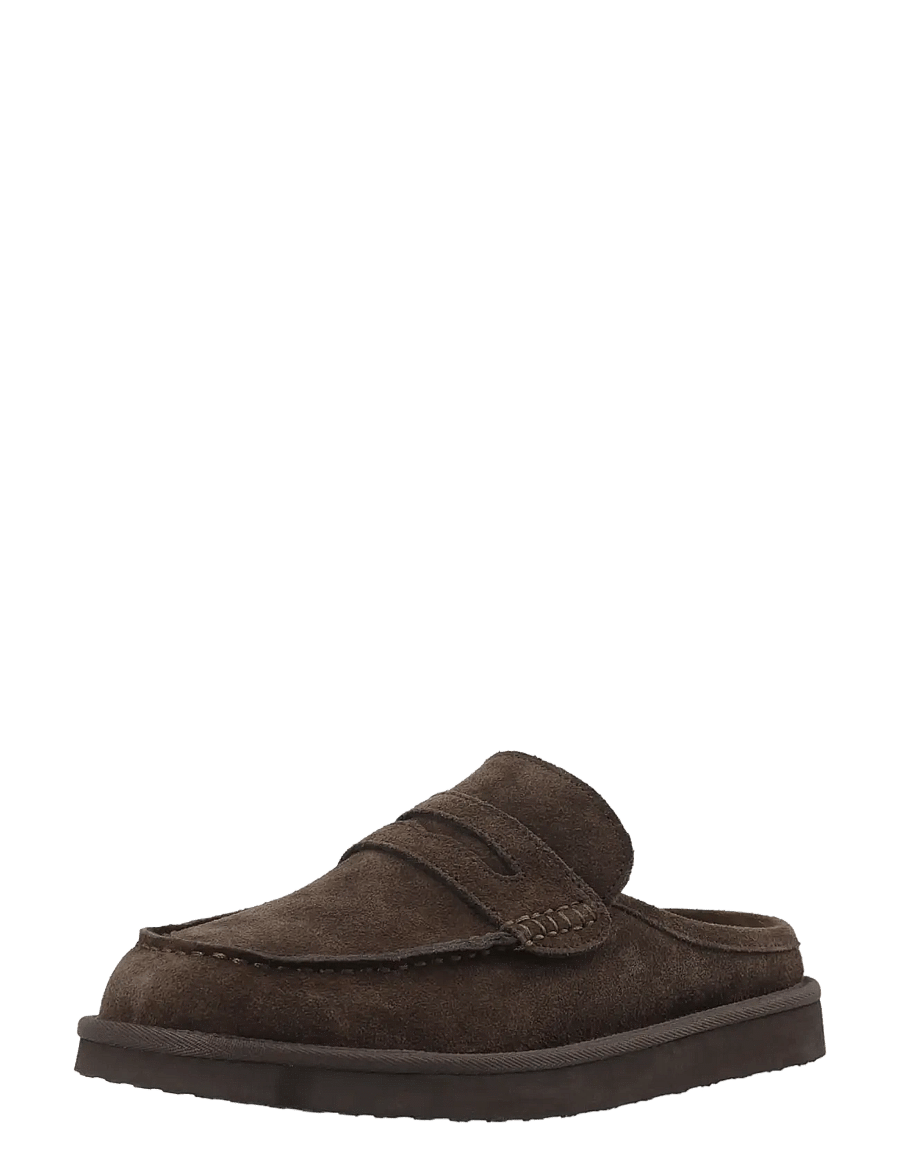 Bianco - BIAOSCAR Moc Toe Slipper Suede - kollektionen - dark brown - 0
