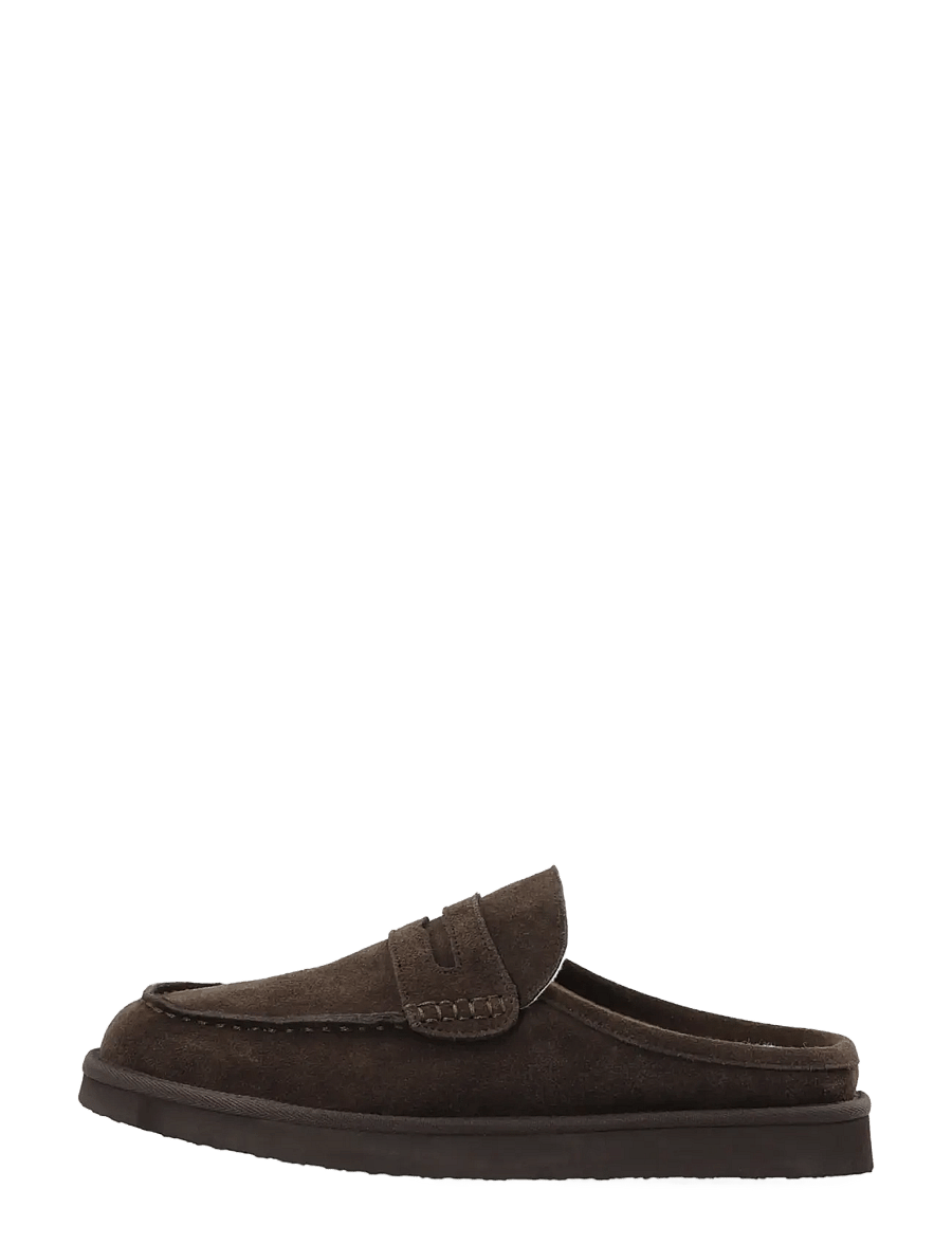 Bianco - BIAOSCAR Moc Toe Slipper Suede - kollektionen - dark brown - 1
