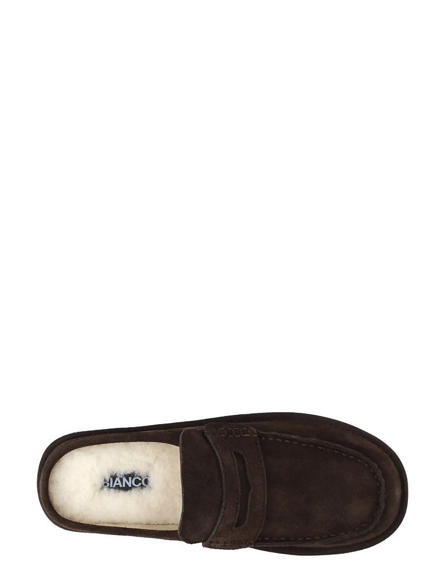 Bianco - BIAOSCAR Moc Toe Slipper Suede - kollektionen - dark brown - 4