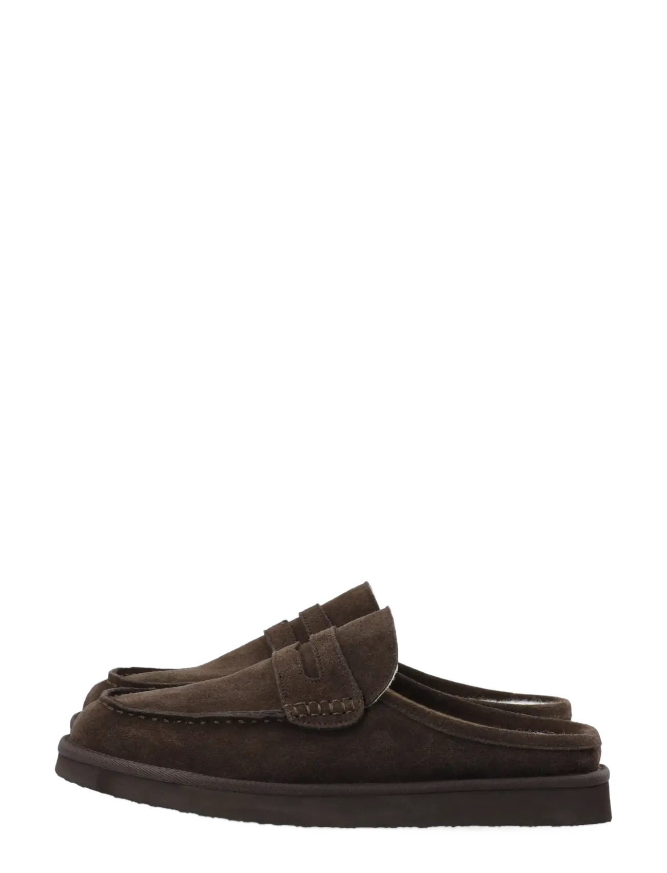 Bianco - BIAOSCAR Moc Toe Slipper Suede - kollektionen - dark brown - 5