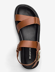 Bianco - BIADEBBIE Leather Strap Sandal - zempapēžu sandales - cognac - 3