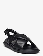 BIAFRANCINE Quilt Sandal - BLACK