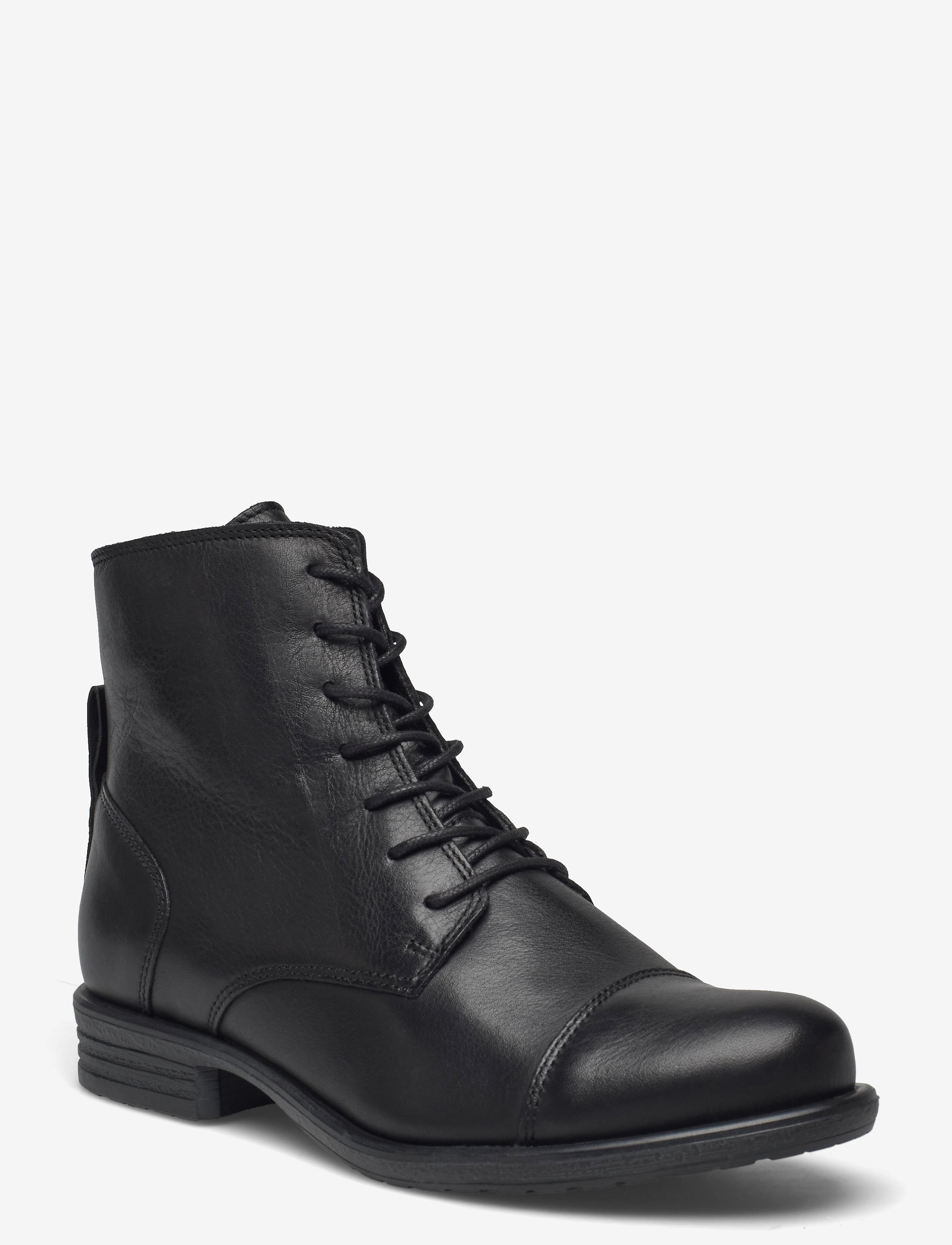 Bianco Biadanelle Leather Derby Boot, 37, Ankle Boots, Schwarz - Boots Flat Heel, Frauen