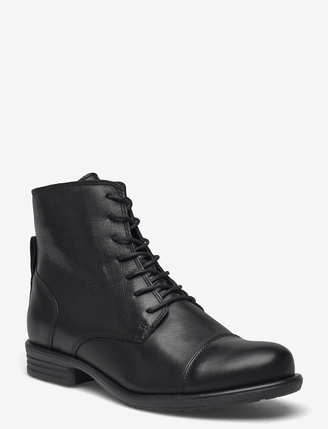 Bianco - BIADANELLE Leather Derby Boot - flate ankelstøvletter - black - 0