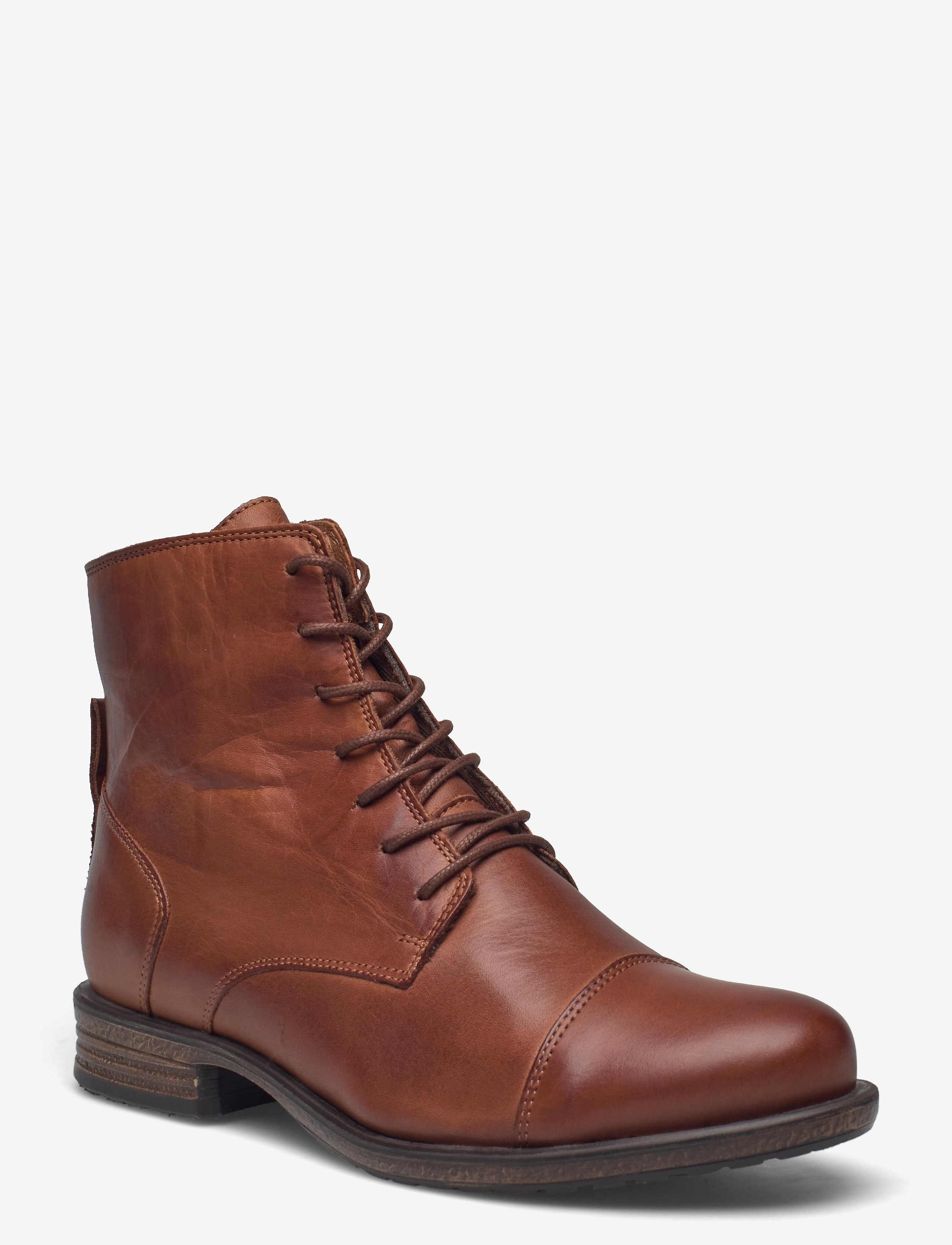 BIADANELLE Leather Derby Boot - COGNAC