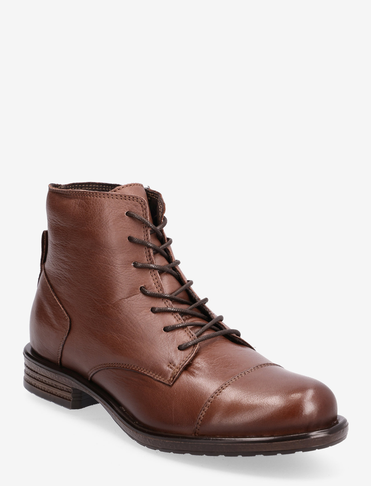 Bianco - BIADANELLE Leather Derby Boot - flade ankelstøvler - dark brown - 0
