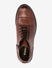 Bianco - BIADANELLE Leather Derby Boot - platte enkellaarsjes - dark brown - 3