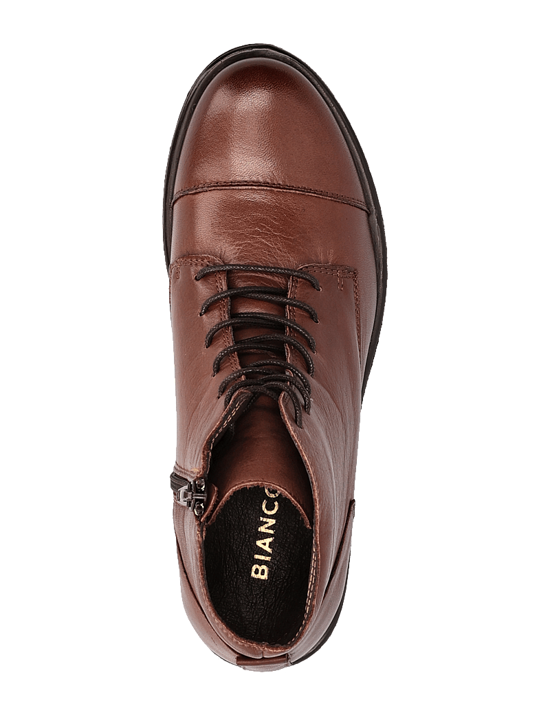 Bianco - BIADANELLE Leather Derby Boot - flade ankelstøvler - dark brown - 3