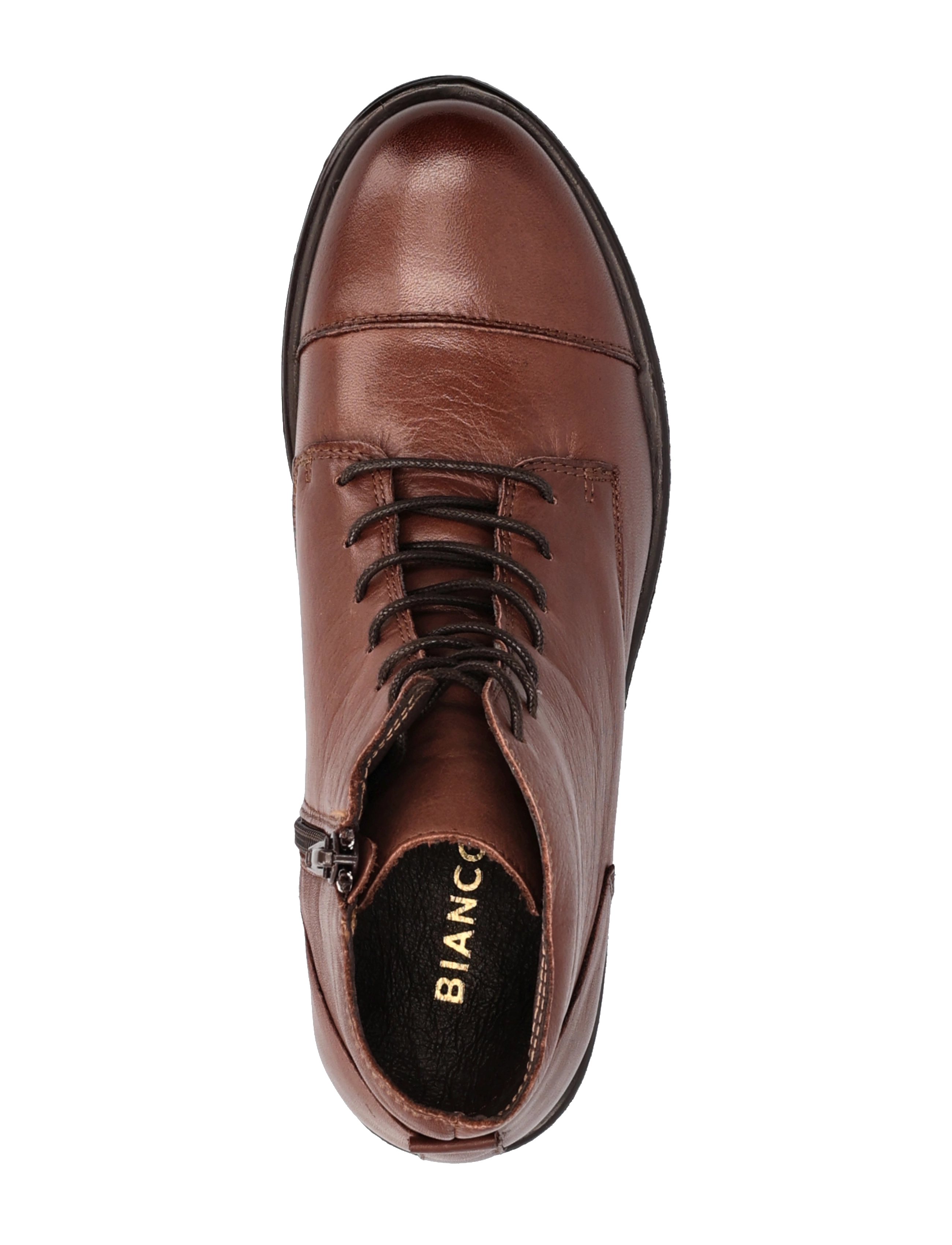 Bianco - BIADANELLE Leather Derby Boot - flache stiefeletten - dark brown - 3