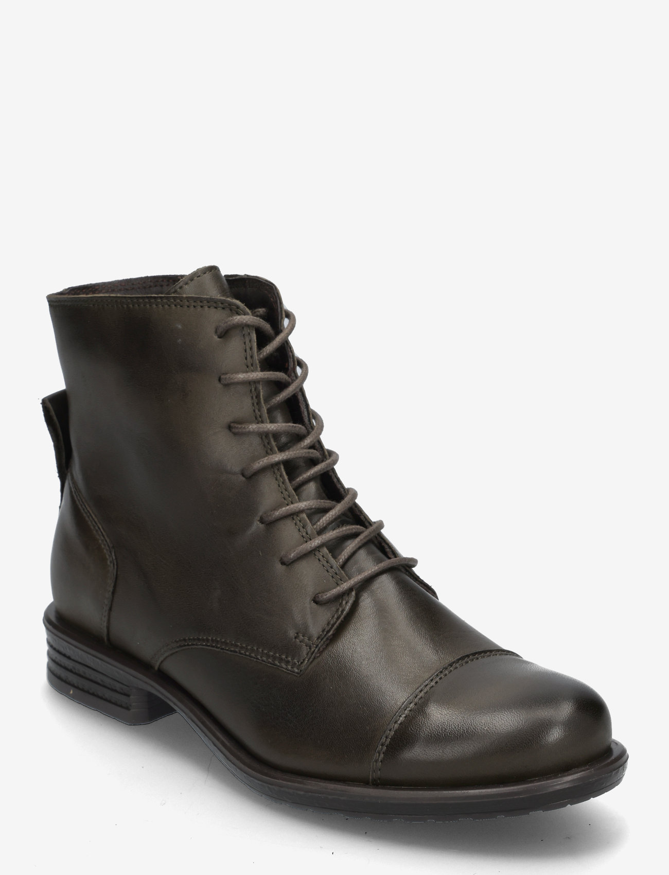 Bianco - BIADANELLE Leather Derby Boot - flade ankelstøvler - khaki - 0