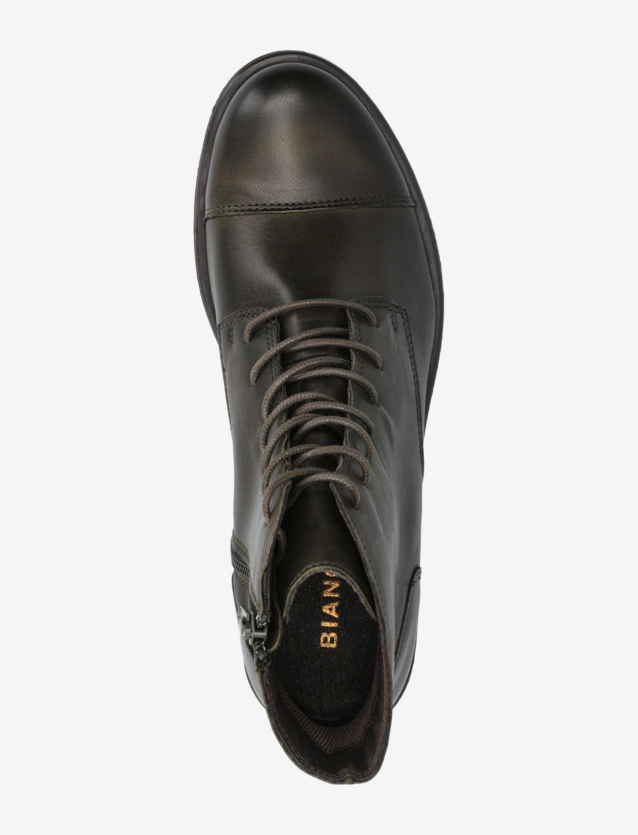 Bianco - BIADANELLE Leather Derby Boot - flade ankelstøvler - khaki - 3