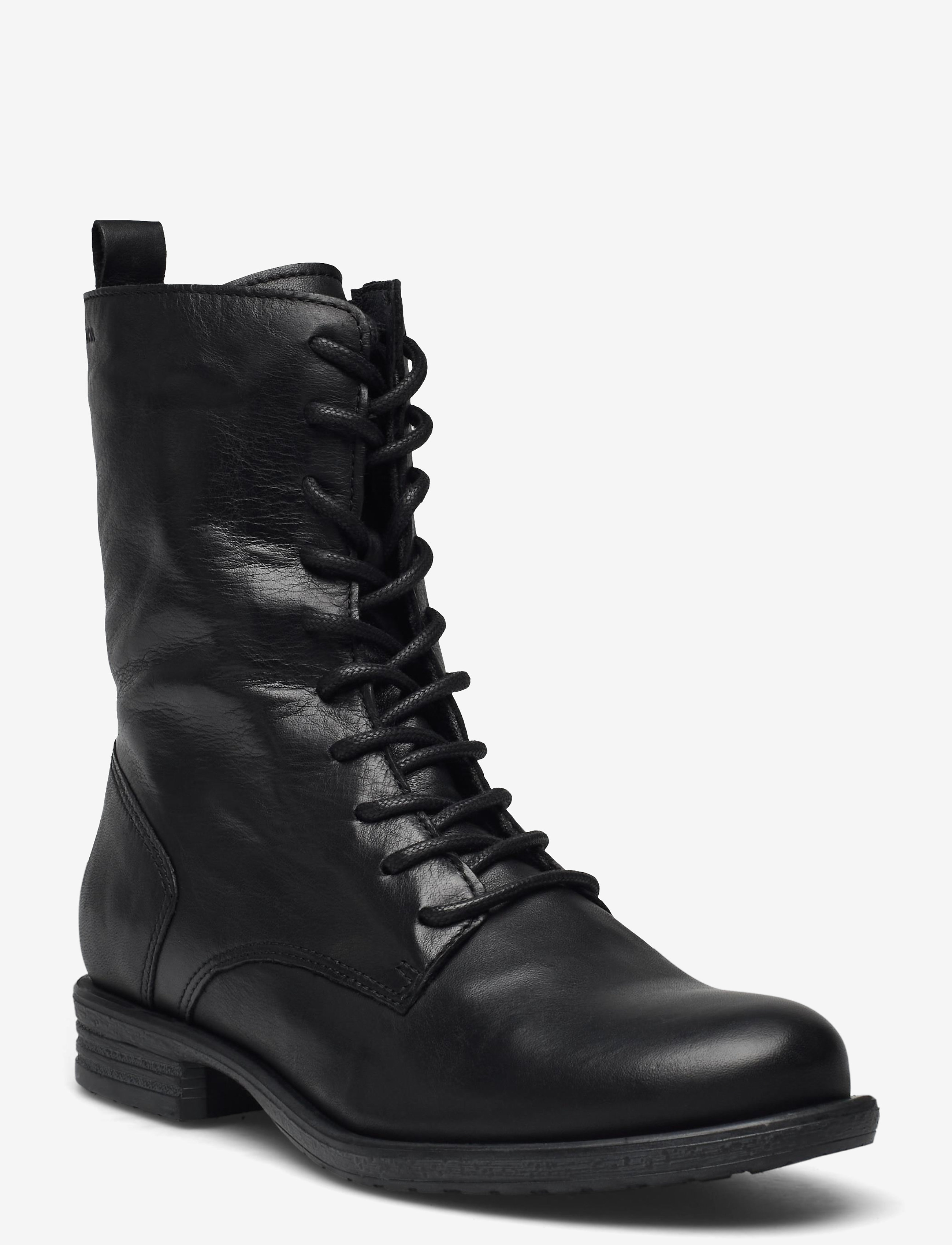 BIADANELLE Lace Up Boot Leather - BLACK