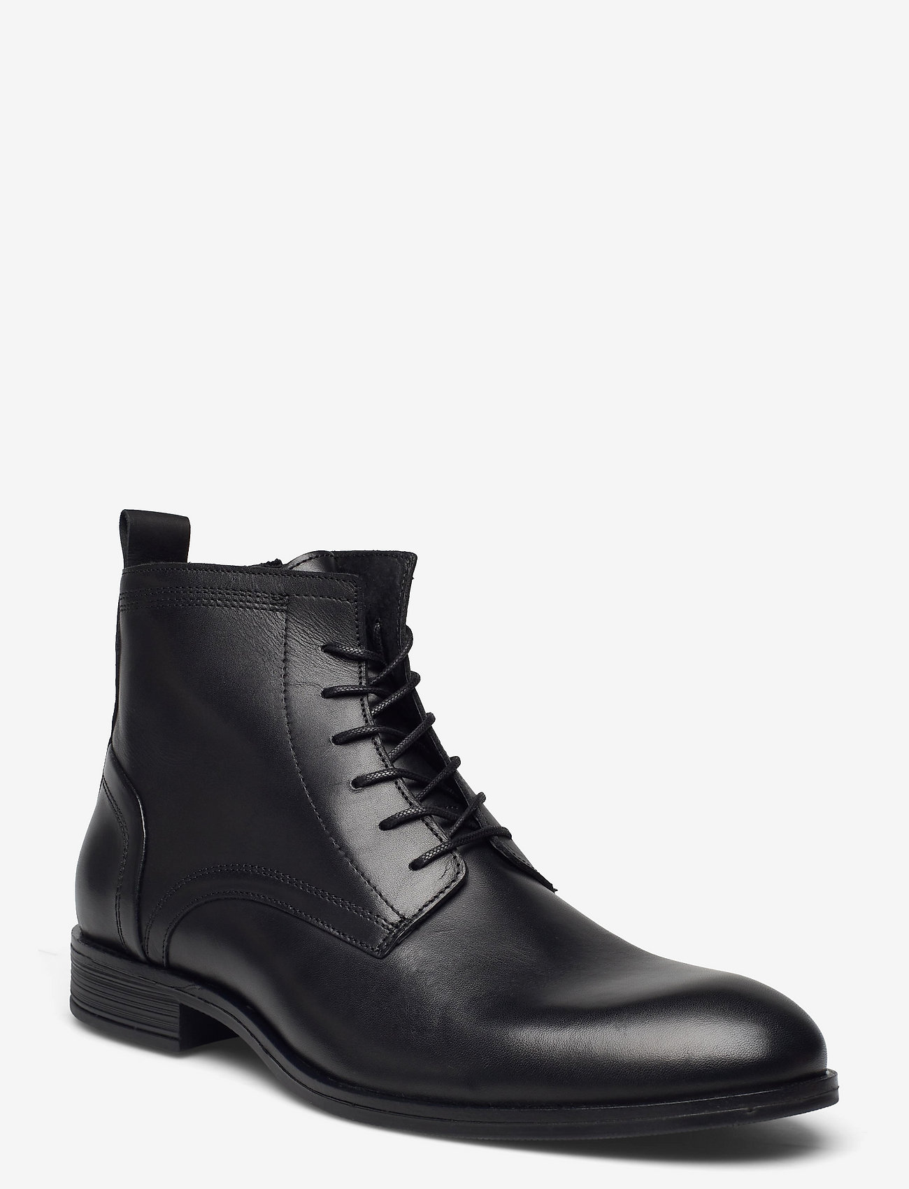 Bianco - BIABYRON Leather Lace Up Boot - schnürschuhe - black 6 - 0