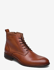 BIABYRON Leather Lace Up Boot - BRANDY