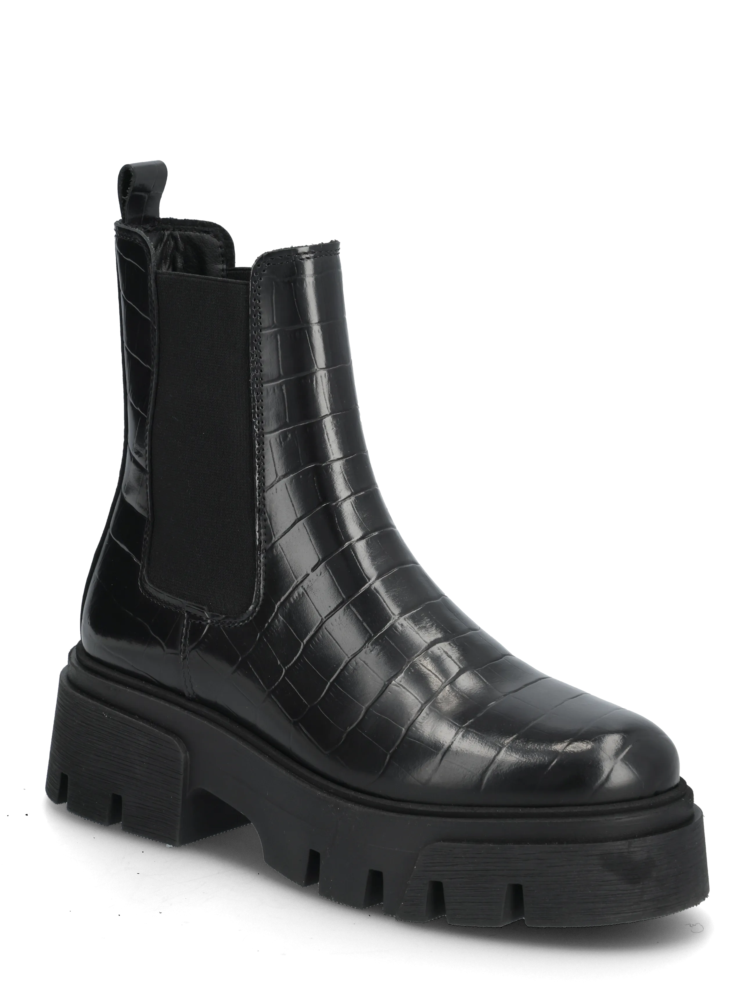 Bianco Tini Chelsea Boot #C - Transitional Layering - BLACK CROCO / black