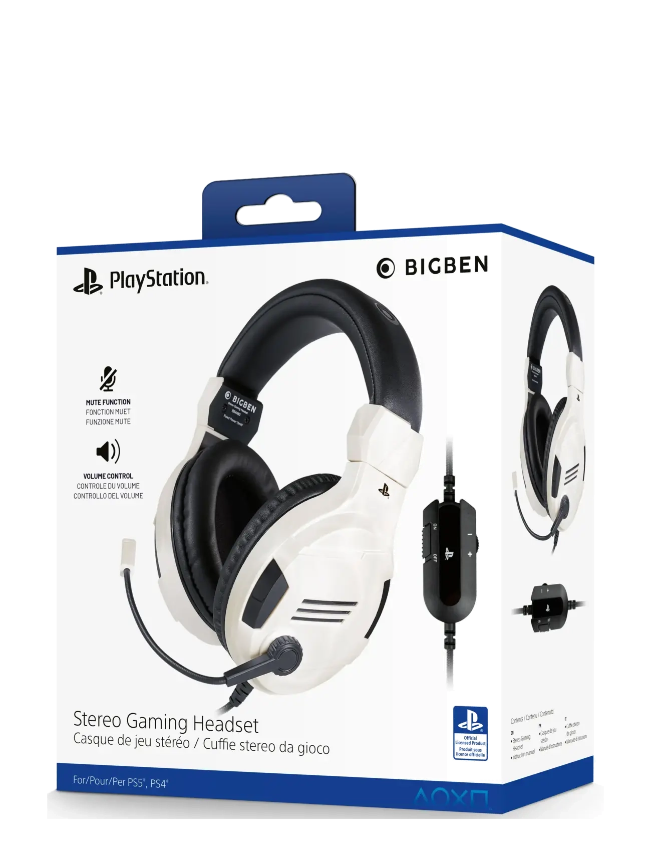 BIG BEN Stereo Gaming Headset V3 White, Headsets, Hvid, Str: ONE SIZE