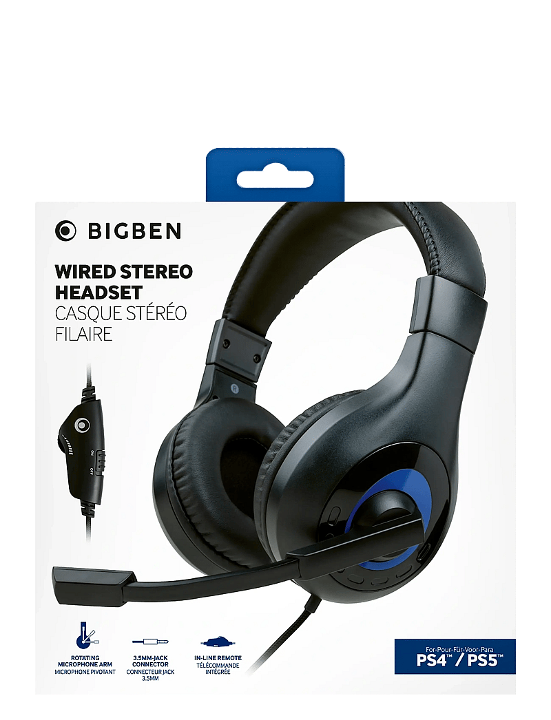 BIG BEN - WIRED STEREO HEADSET V1 BLACK - headsets - black - 0