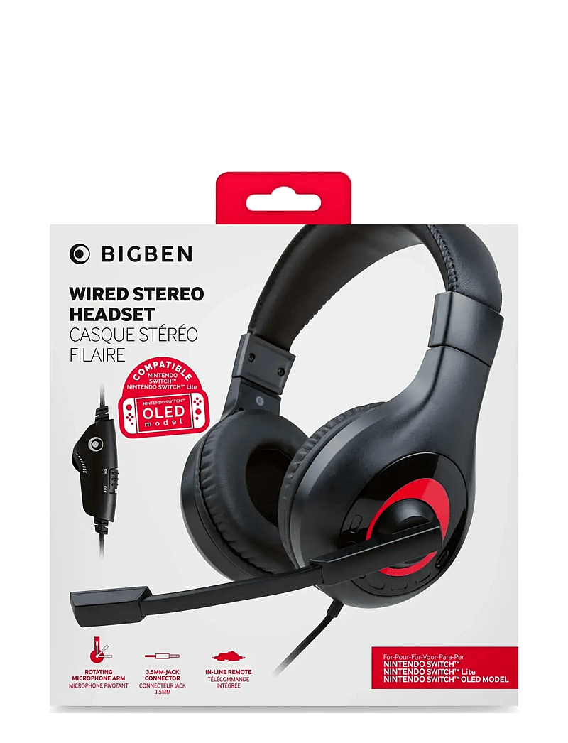 BIG BEN - WIRED STEREO HEADSET BLACK - kuulokkeet - black - 0