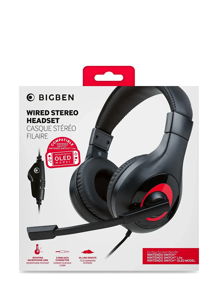BIG BEN - WIRED STEREO HEADSET BLACK - austiņas - black - 0