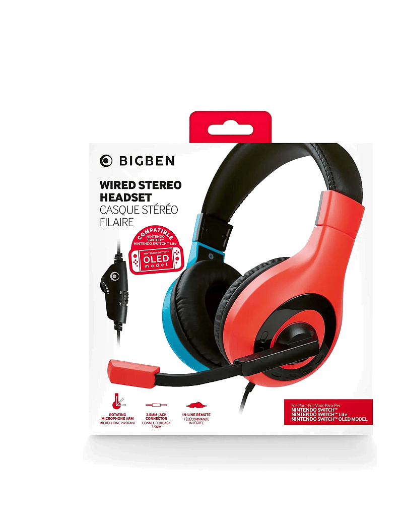 BIG BEN - WIRED STEREO HEADSET RED + BLUE - headsets - multi - 0
