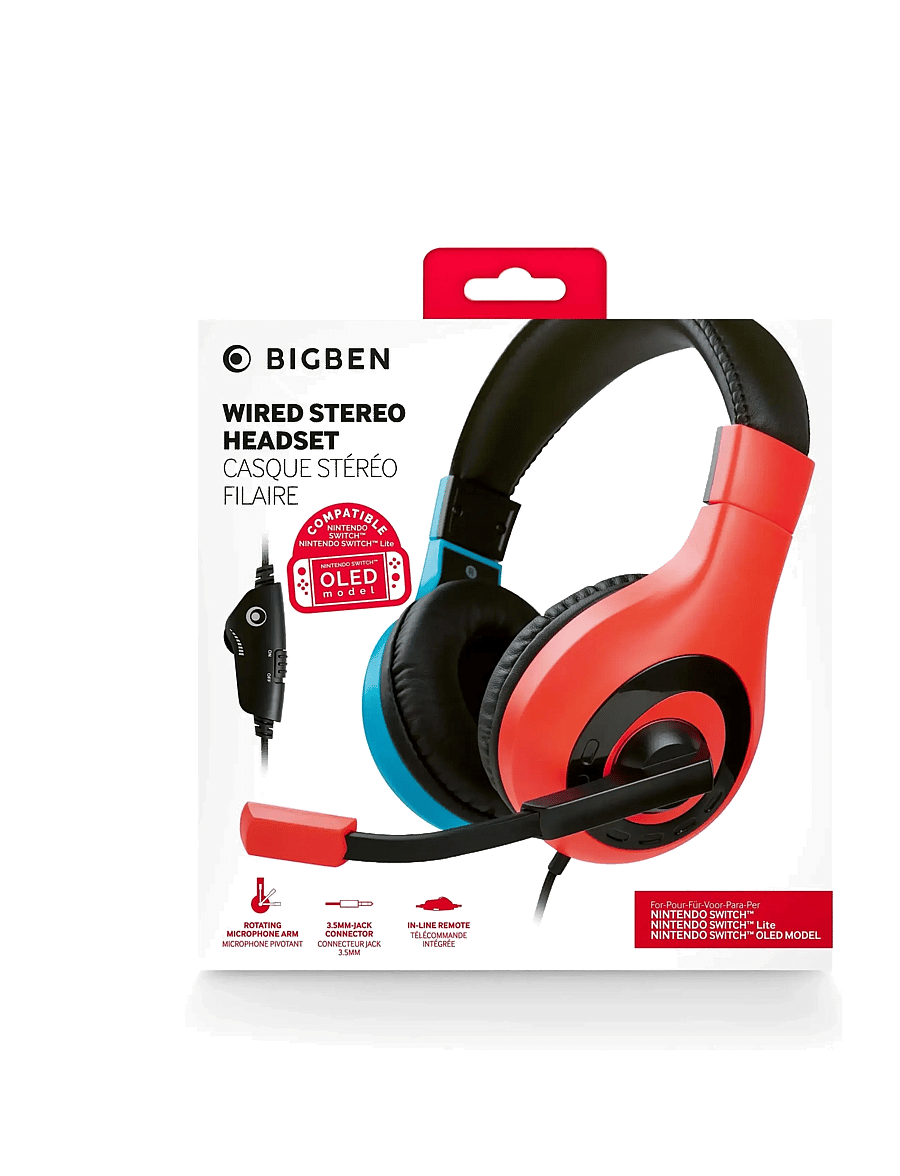 BIG BEN - WIRED STEREO HEADSET RED + BLUE - headsets - multi - 0