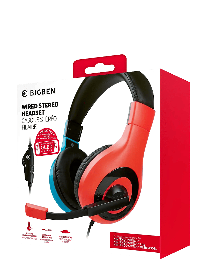 BIG BEN - WIRED STEREO HEADSET RED + BLUE - headsets - multi - 1