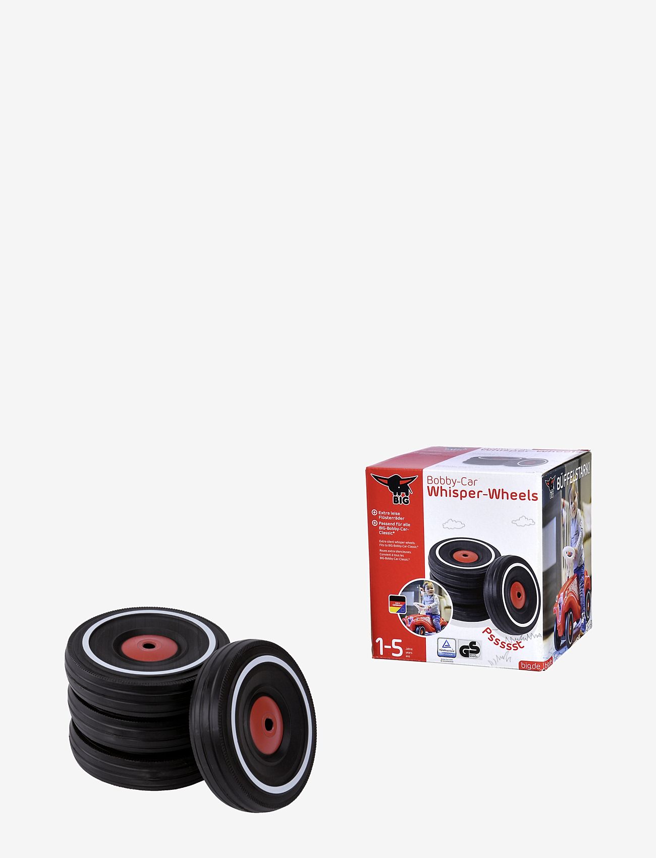 BIG - BIG Bobby Car Tillbehör, Tysta Gummihjul - vizināties uz rotaļlietām - black - 2
