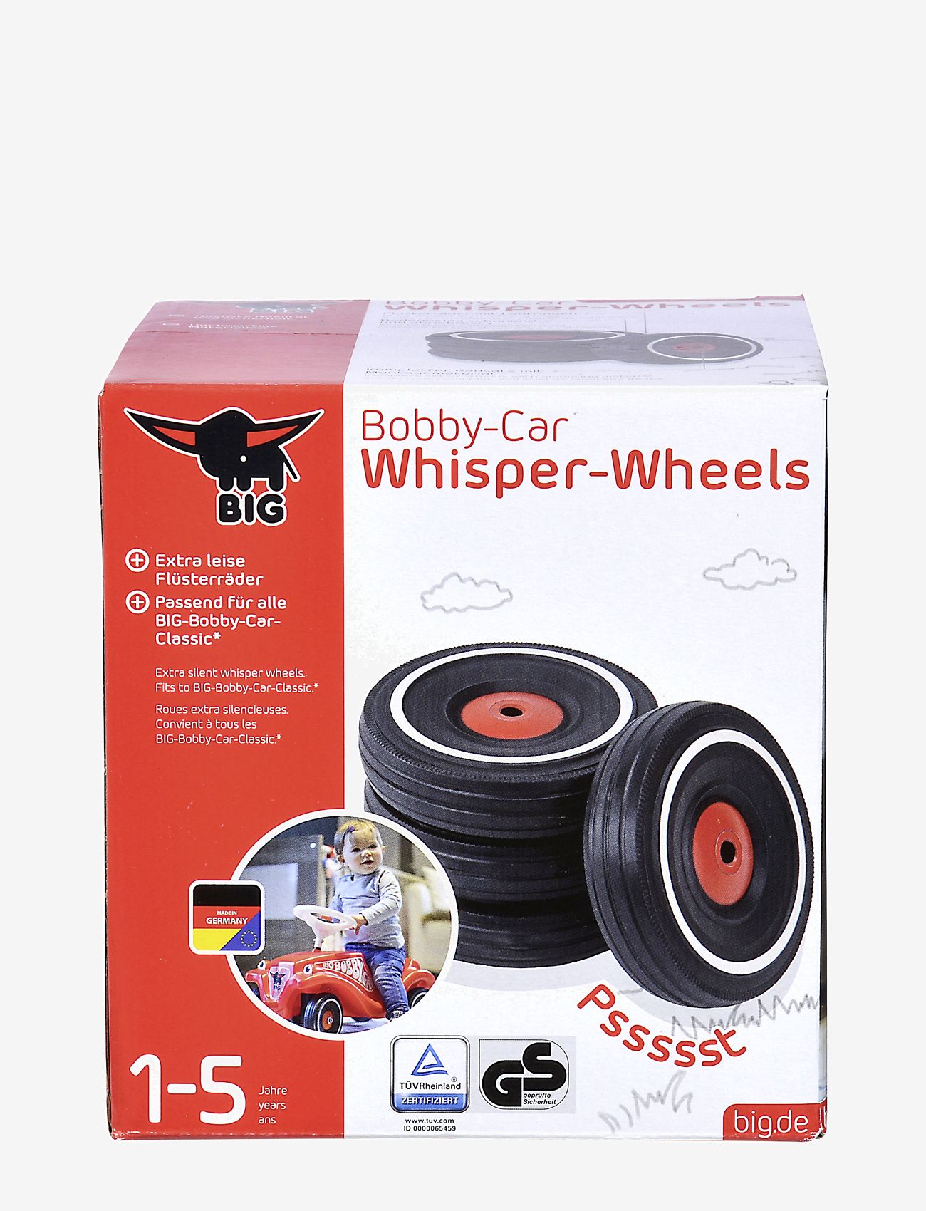 BIG - BIG Bobby Car Tillbehör, Tysta Gummihjul - vizināties uz rotaļlietām - black - 3