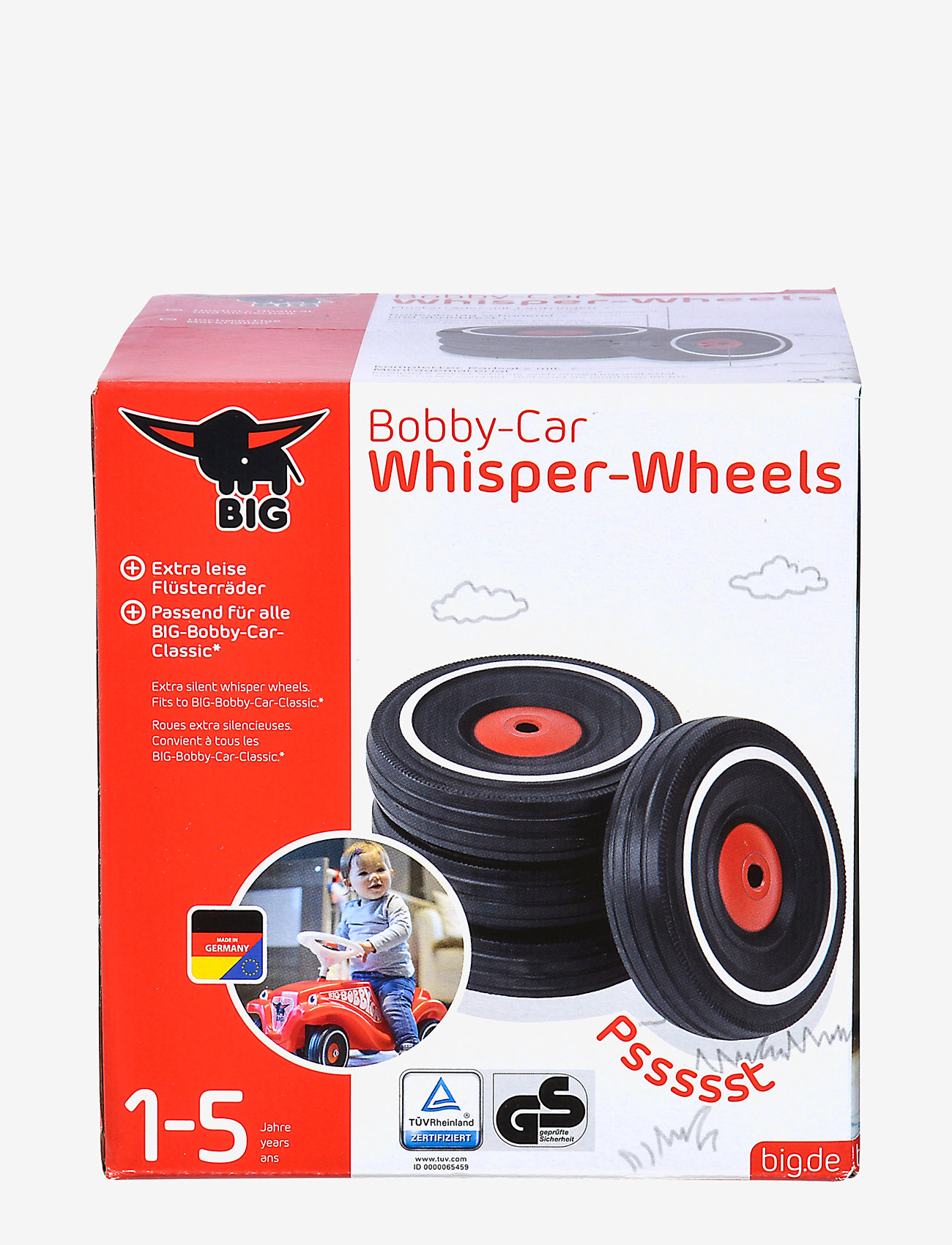 BIG - BIG Bobby Car Tillbehör, Tysta Gummihjul - vizināties uz rotaļlietām - black - 5