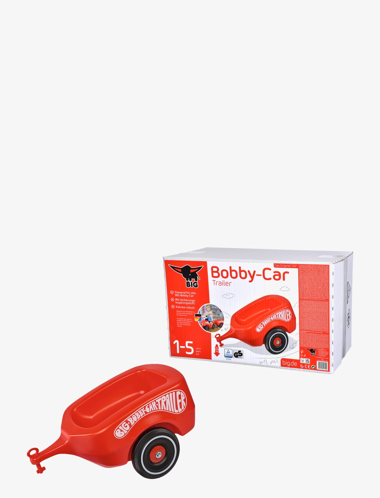 BIG - BIG Bobby Car Trailer, Red - ratsastettavat lelut - red - 3