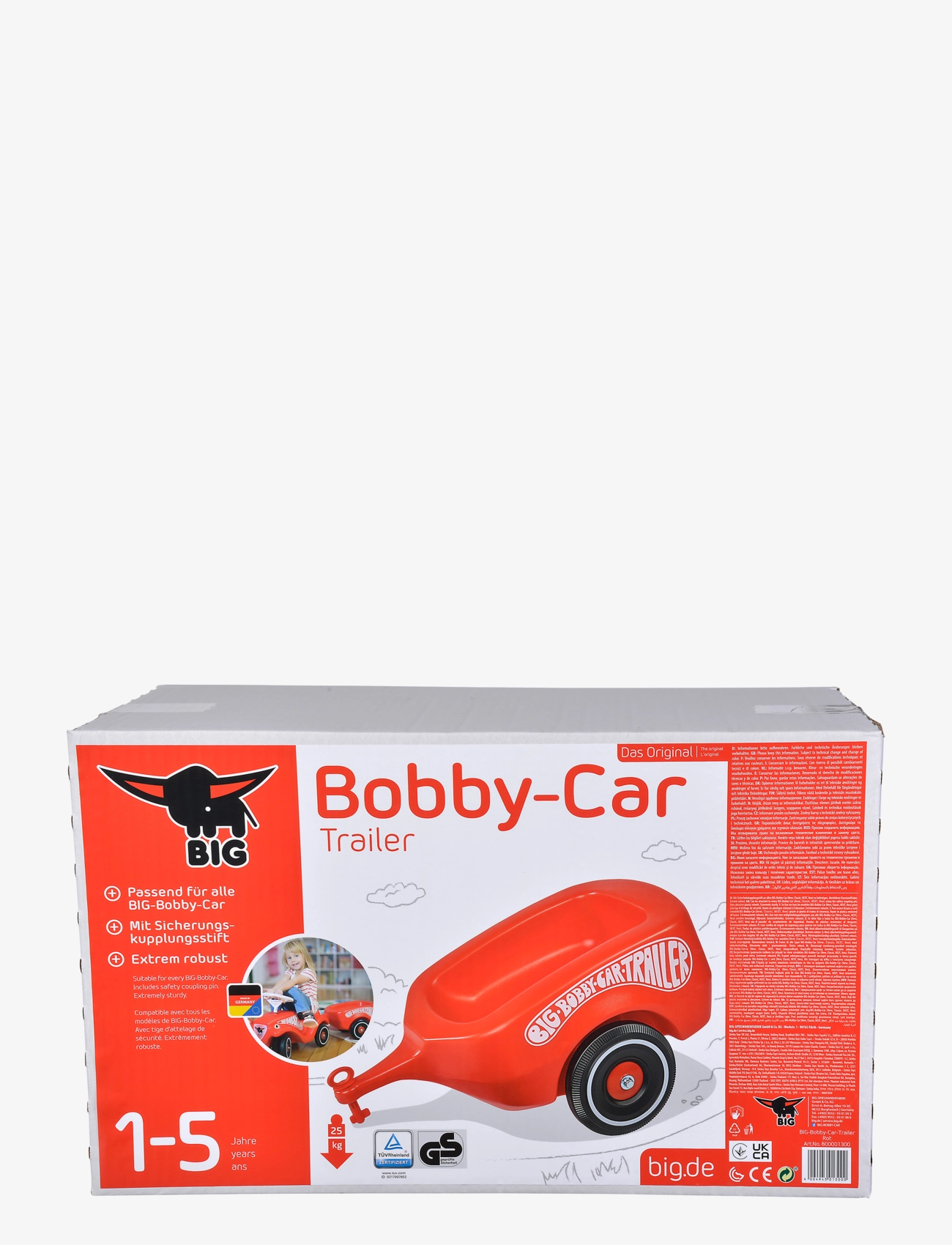 BIG - BIG Bobby Car Trailer, Red - ratsastettavat lelut - red - 5