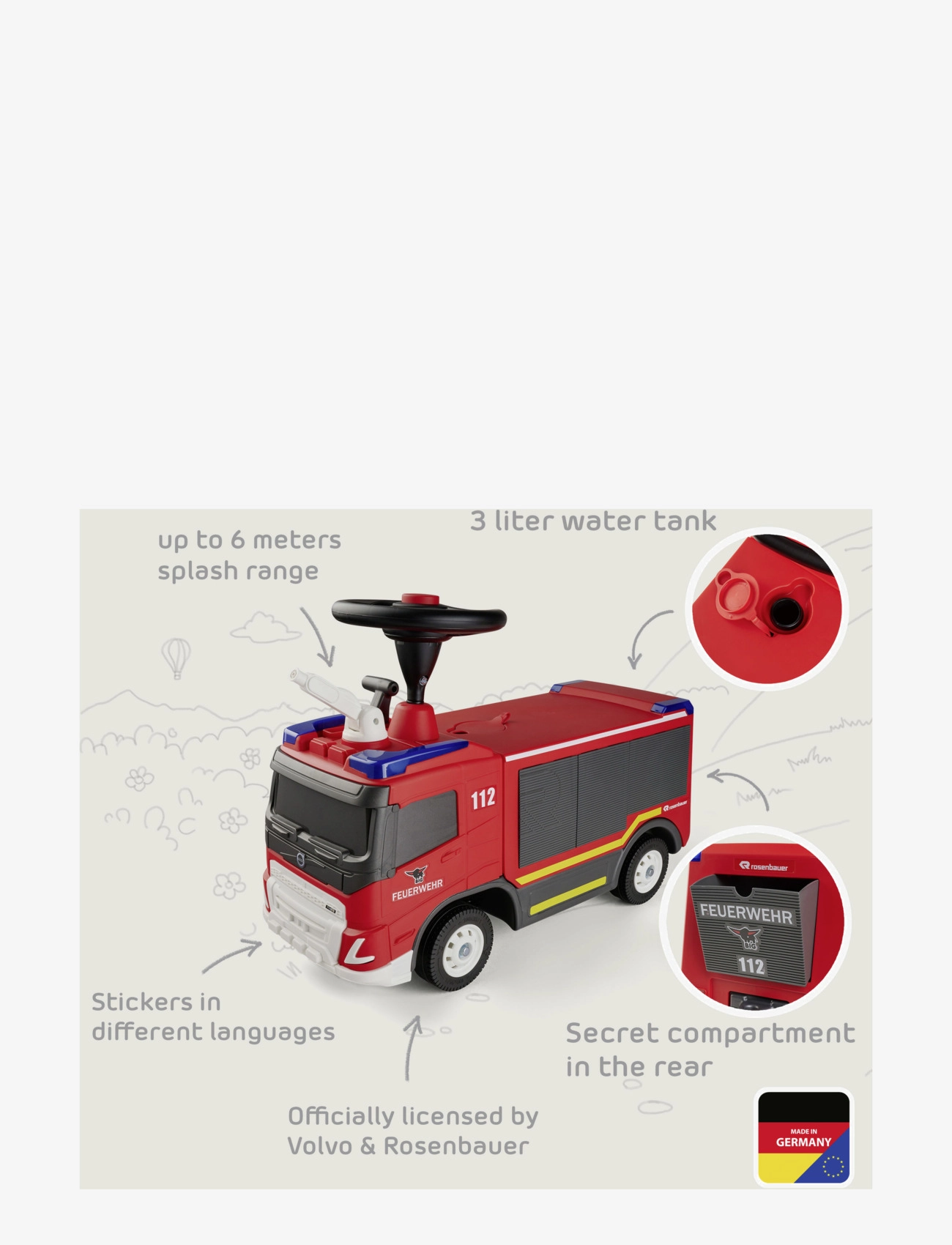 BIG - BIG Ride-on Brandbil - red - 5