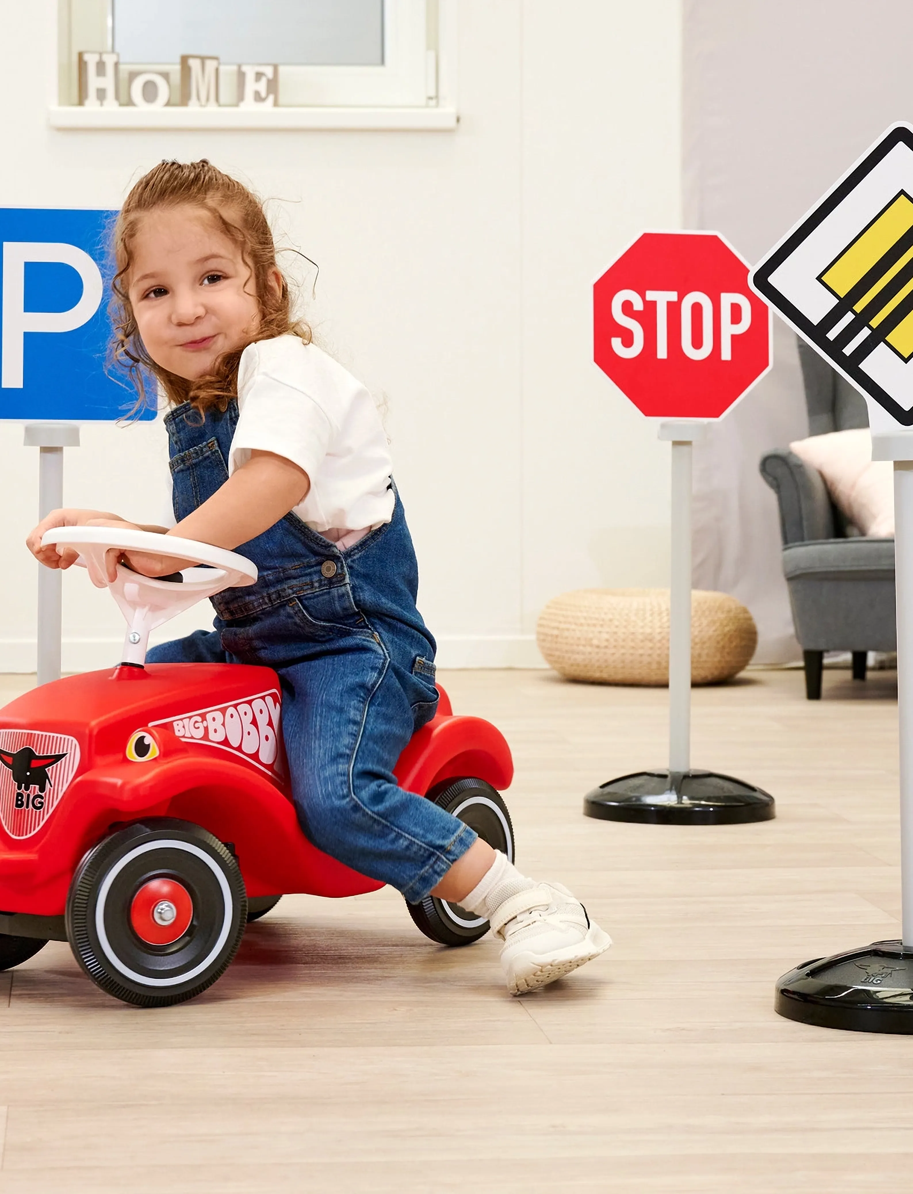 BIG Bobby Car Traffic Signs, One Size, Role Play, Weiß - Travel, Kinder