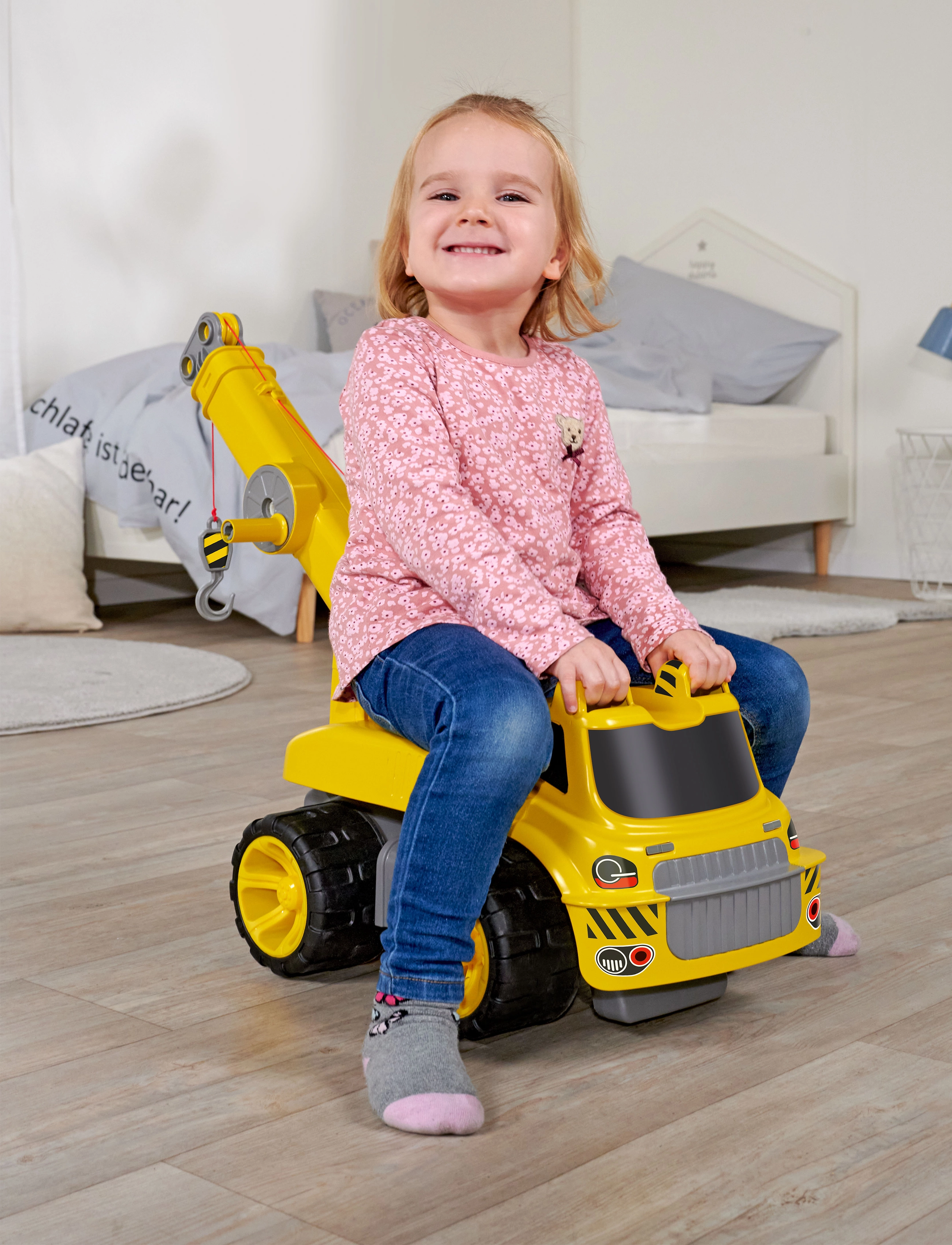 BIG Power Worker Maxi Crane, One Size, Spielzeug, Gelb - Ride On Kinder